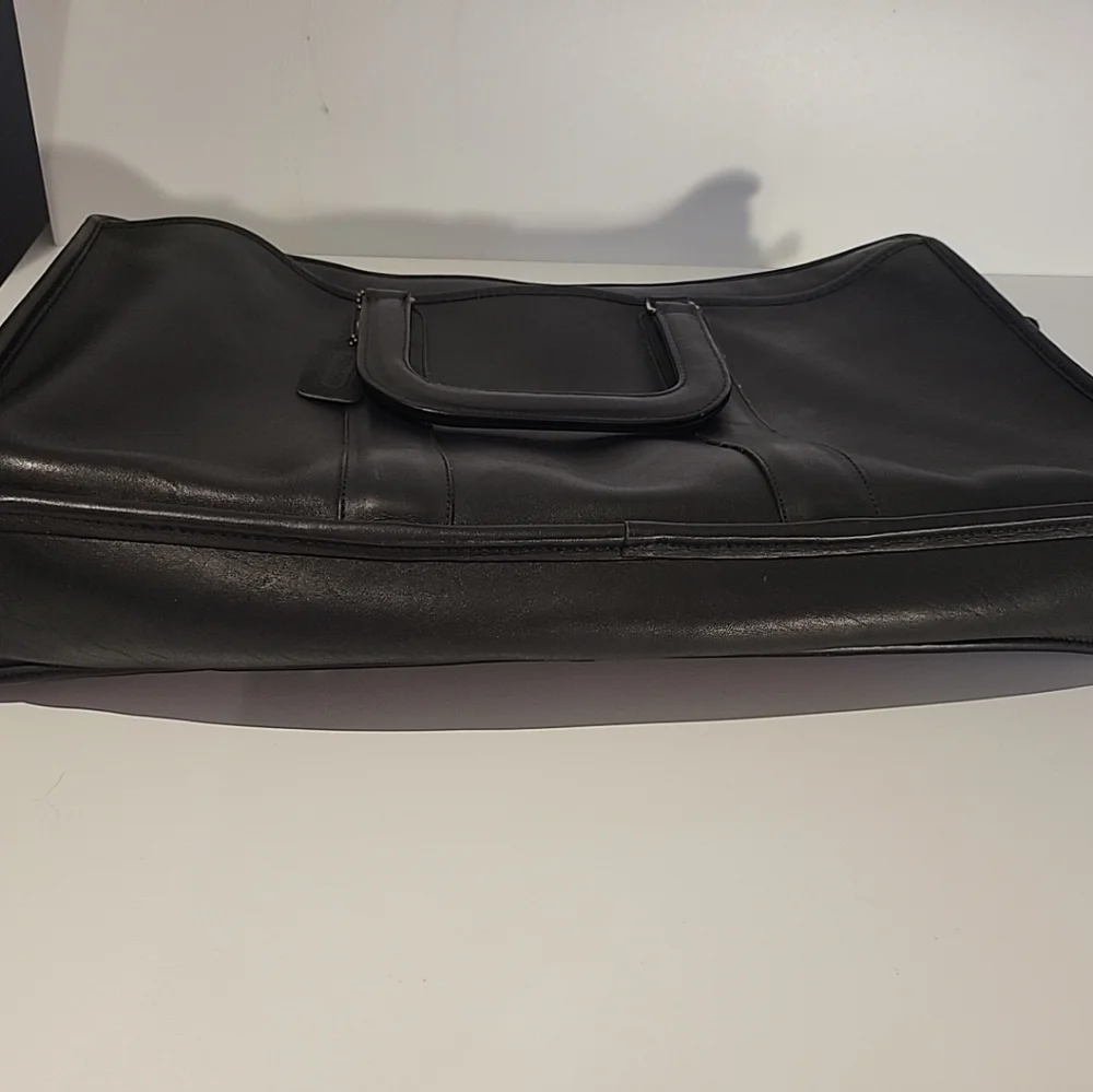 Coach Embassy Briefcase Portfolio Laptop Bag Black Leather 076-8031